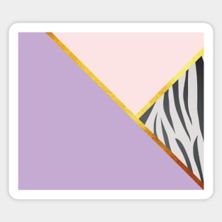 Abstract zebra print, color blocking lila Sticker